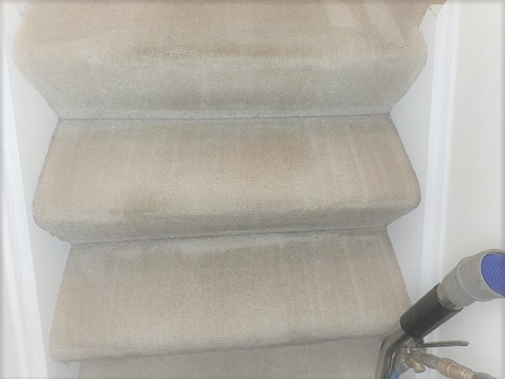 The after cleaning picture of stairs on Sasco Hill Rd, Fairfield.